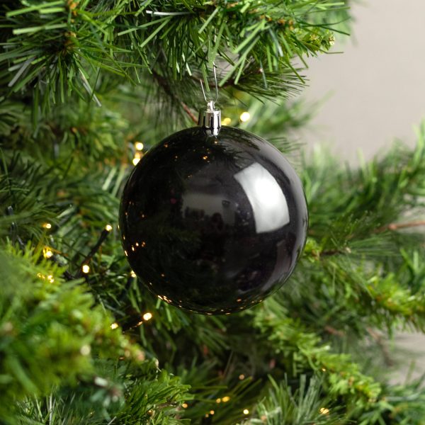 100MM Plastic Ball Ornament: Candy Apple Black (Set of 4) Fashion