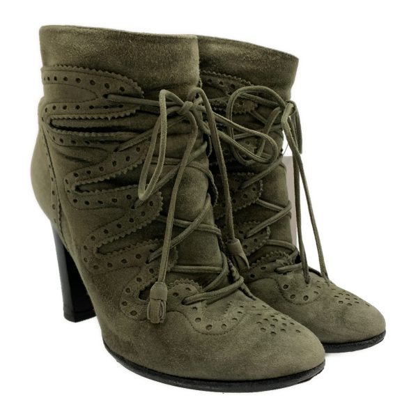 #HERMES Lace Up Boots KHK For Sale