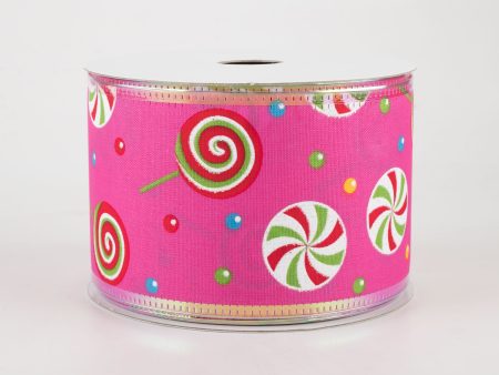 2.5  Whimsy Candy Iridescent Edge Ribbon: Pink (10 Yards) For Cheap