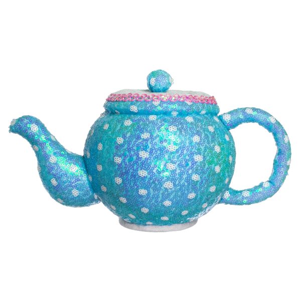 10  Sequin Polkadot Tea Pot: Iridescent Blue Online Sale