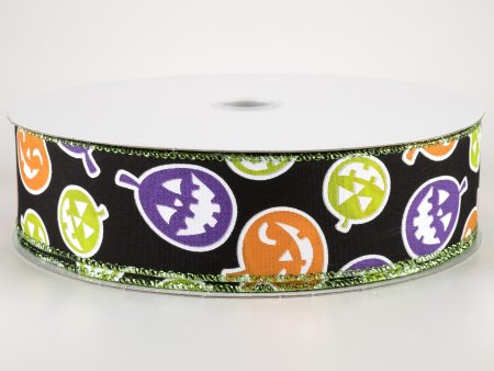 1.5  Satin Neon Jack O Lantern Ribbon: Black (50 Yards) Online Hot Sale