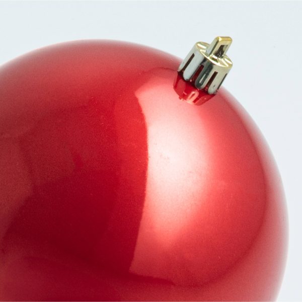 100MM Seamless Plastic Ball Ornament: Red (Set of 4) Fashion