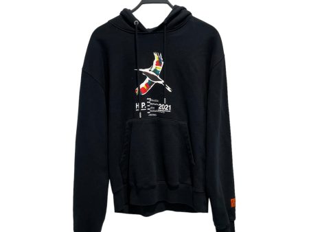 HERON PRESTON Hoodie L Graphic Cotton BLK  Supply