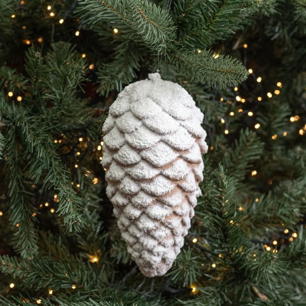 9  Frosted Pinecone Ornament Online now