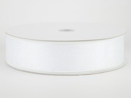 1.5  Iridescent Glitter Misted Satin Ribbon: White (50 Yards) Sale