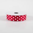 7 8  Dots Satin Ribbon: Red & White (10 Yards) Cheap