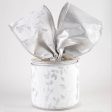 4  Designer Double Sided Metallic Leaf Ribbon: White & Platinum Silver (10 Yards) Online now