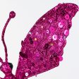 10  Glitter Butterfly Clip Ornament: Fuchsia Pink For Sale