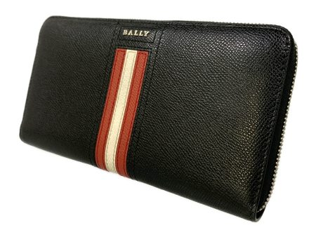 BALLY Long Wallet BLK Leather For Cheap