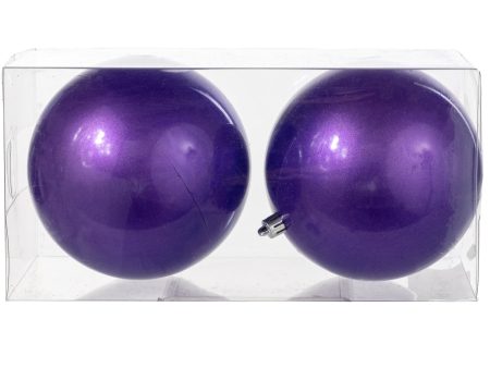 120MM Plastic Ball Ornaments: Candy Apple Purple (Set of 2) Cheap