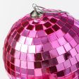 100mm Mirror Disco Ball Ornament: Pink Hot on Sale