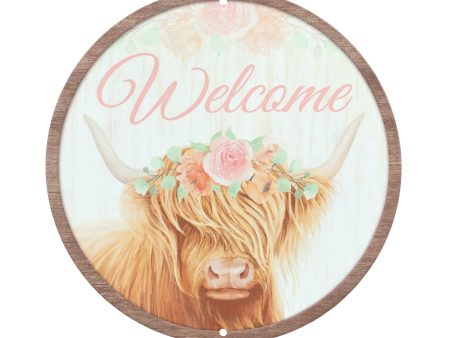 8  Metal Sign: Welcome Highland Cow Sale