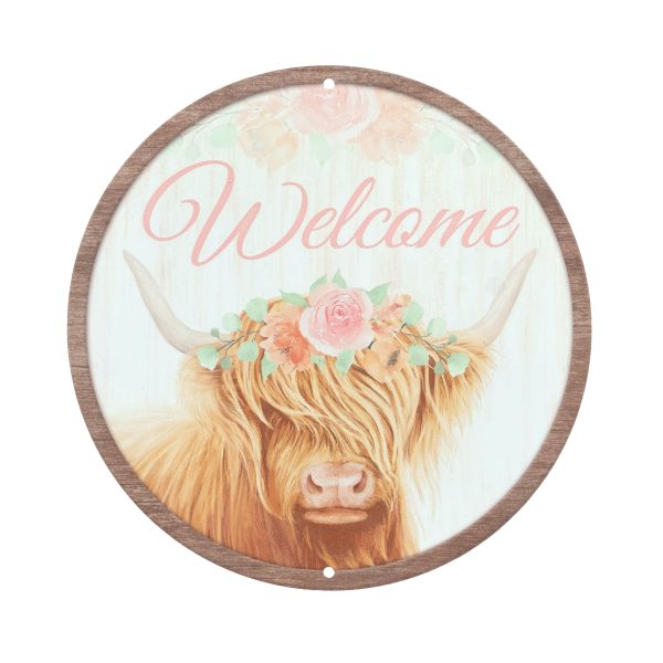 8  Metal Sign: Welcome Highland Cow Sale