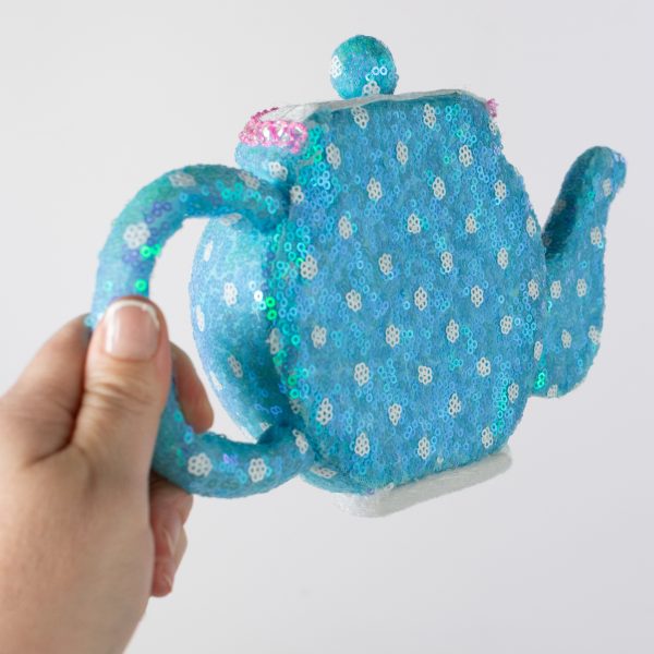 10  Sequin Polkadot Tea Pot: Iridescent Blue Online Sale