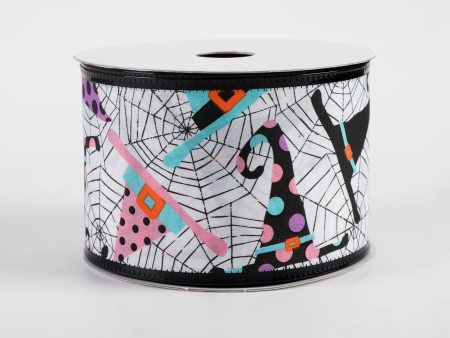 2.5  Metallic Edge Cobwebs and Witch Hats Ribbon (10 Yards) Online Hot Sale