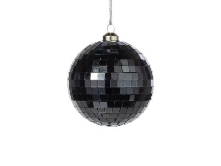 80mm Mirror Disco Ball Ornament: Black For Sale