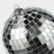 100mm Mirror Disco Ball Ornament: Silver Hot on Sale