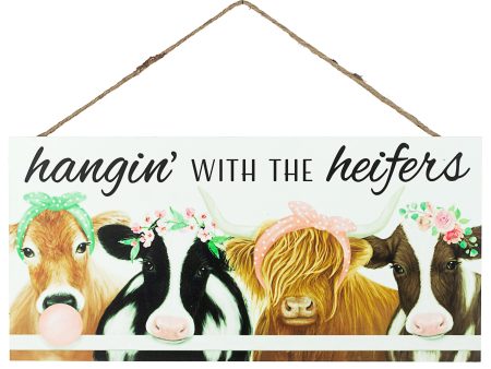 12  Wooden Sign: Hangin  with the Heifers For Cheap