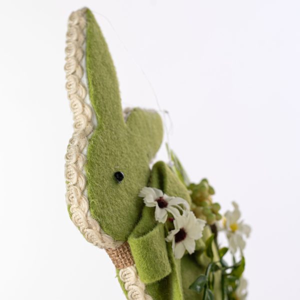 10  Green Bunny with Moss Felt Bow Ornament Online