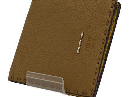 FENDI Bifold Wallet BEG Leather Plain 7M0193 Supply