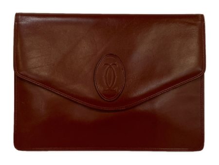 #Cartier Clutch Bag BRD Leather Plain Online Sale