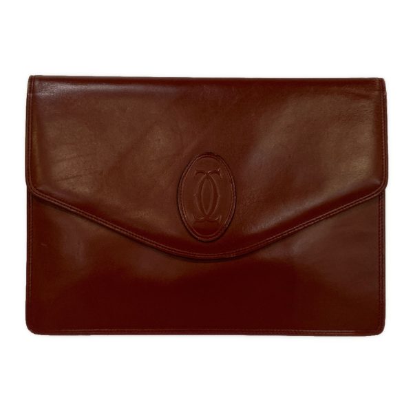 #Cartier Clutch Bag BRD Leather Plain Online Sale