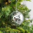 100mm Mirror Disco Ball Ornament: Silver Hot on Sale