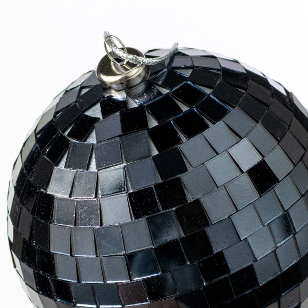 100mm Mirror Disco Ball Ornament: Black For Discount