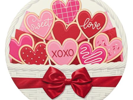 12  Round Metal Sign: Valentine s Heart Cookie Basket Fashion