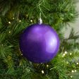 100MM Plastic Ball Ornament: Candy Apple Purple (Set of 4) Sale