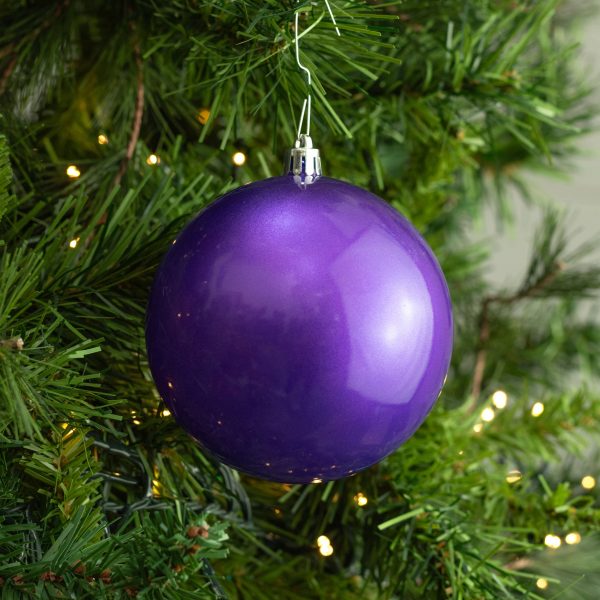 100MM Plastic Ball Ornament: Candy Apple Purple (Set of 4) Sale