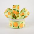 1.5  Linen Oranges Ribbon: Lime Green (10 Yards) Cheap