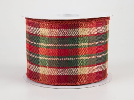 2.5  Textured Bambi Plaid Ribbon (10 Yards) Online now