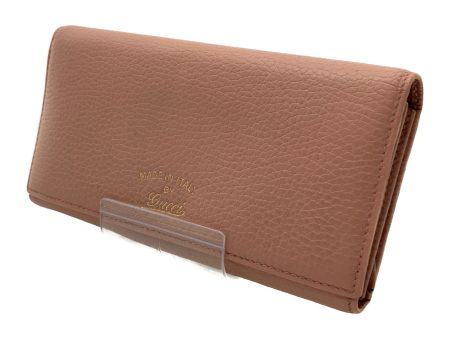 #GUCCI Long Wallet PNK Leather Plain Online Sale