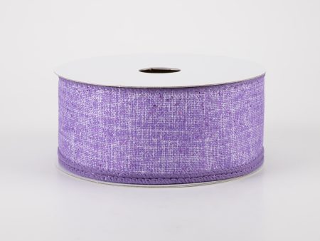 1.5  Glitter Printed Muslin Ribbon: Lavender (10 Yards) Hot on Sale