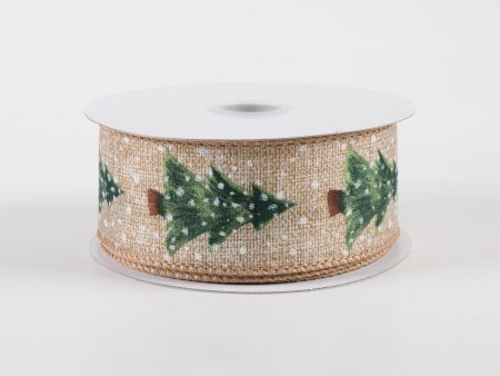 1.5  Snowy Sage Tree Natural Linen Ribbon (10 Yards) Online Hot Sale