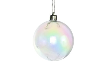 80mm Ball Ornament: Iridescent Clear Bubble on Sale