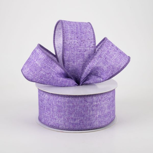 1.5  Glitter Printed Muslin Ribbon: Lavender (10 Yards) Hot on Sale