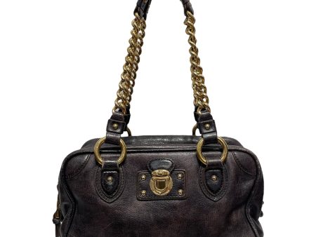 MARC JACOBS Boston Bag  Plain Leather BLK Online Sale