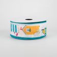 1.5  Beach House Ribbon: Pink, Yellow, Teal (10 Yards) on Sale