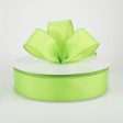 1.5  Iridescent Glitter Misted Satin Ribbon: Lime (50 Yards) For Discount