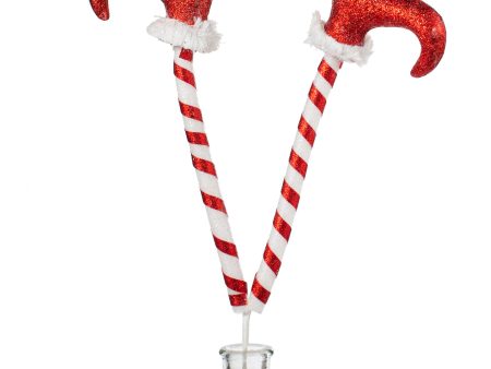 [IMPERFECT] 24  Candy Cane Elf Legs Spray Fashion