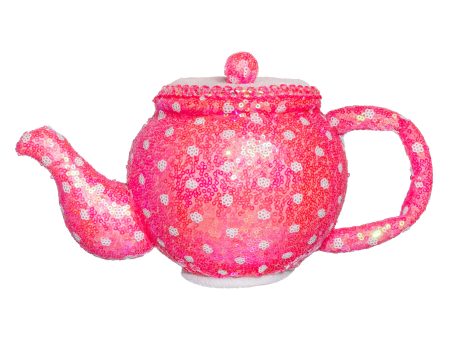 10  Sequin Polkadot Tea Pot: Iridescent Pink For Discount