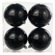 100MM Plastic Ball Ornament: Candy Apple Black (Set of 4) Fashion