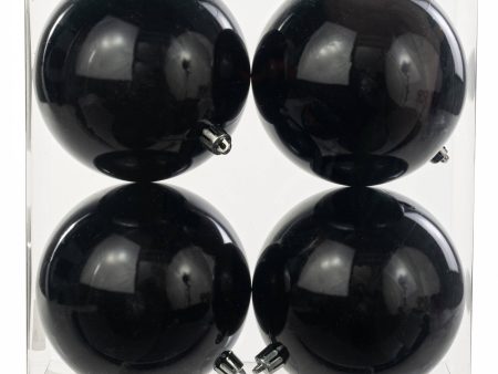 100MM Plastic Ball Ornament: Candy Apple Black (Set of 4) Fashion