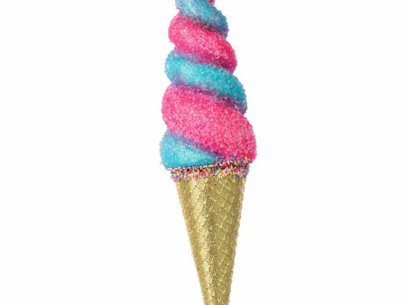 14  Swirl Ice Cream Cone Ornament: Pink & Blue Hot on Sale