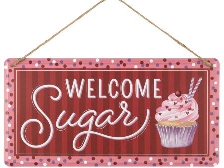 12  Embossed Metal Welcome Sugar Cupcake Sign Cheap