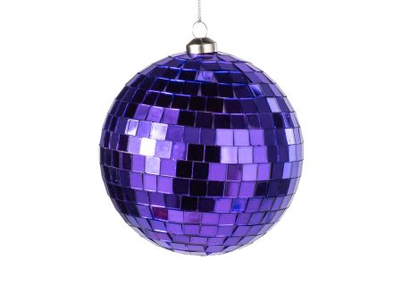 100mm Mirror Disco Ball Ornament: Purple Hot on Sale