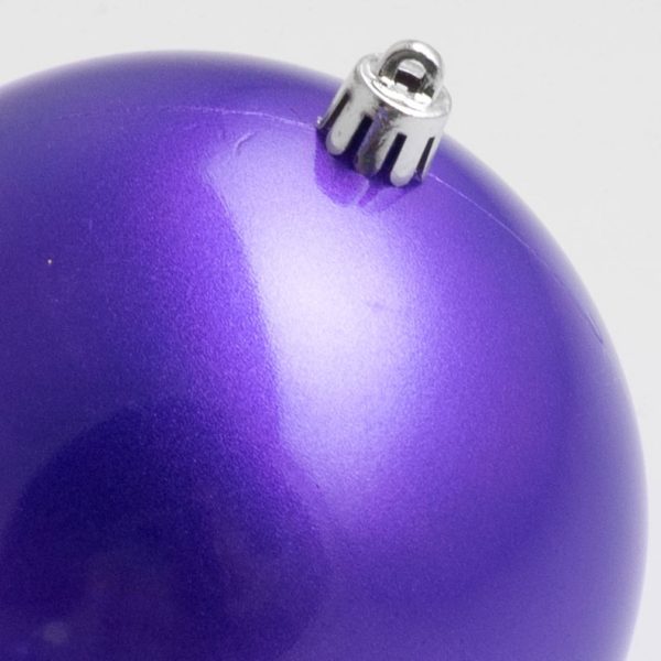 100MM Plastic Ball Ornament: Candy Apple Purple (Set of 4) Sale