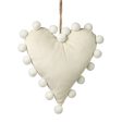 8  Pom Pom Heart Ornament: Beige Fashion